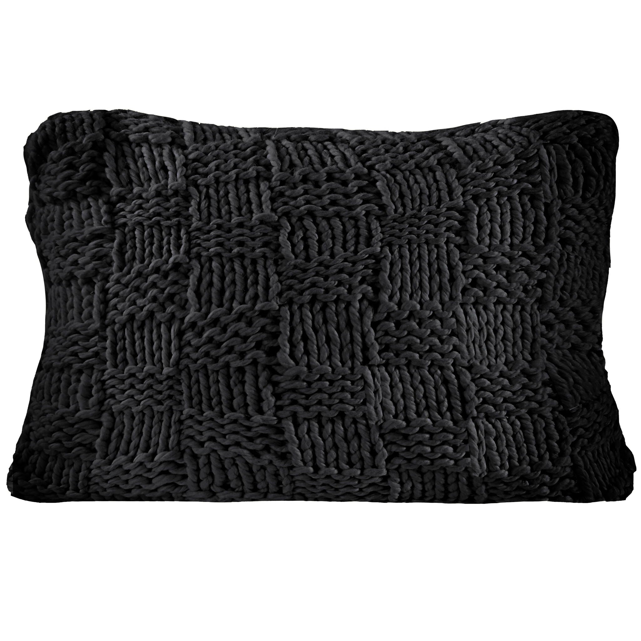 Chess Knit - Dutch Euro Pillow - Black