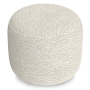 Chantal - Round Pouf - White