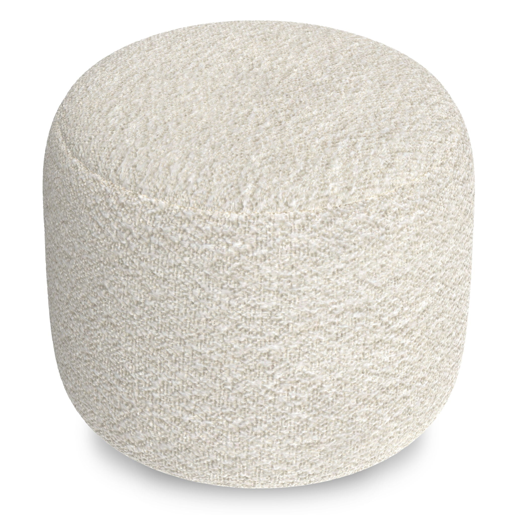 Chantal - Round Pouf - White