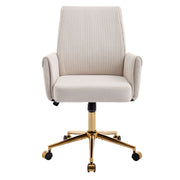 Ergonomic Mid-Back Office Chair With Gold Base