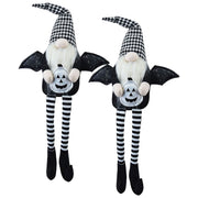 Sitting Gnome With Wings & Plaid Hat, For Halloween Decor