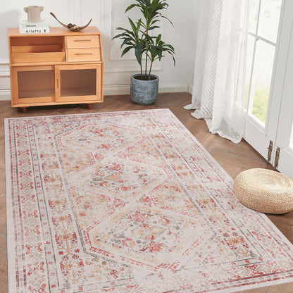 Maval - 6' X 9' Washable Area Rug - Beige