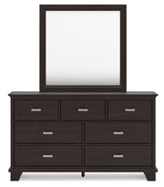 Covetown - Dresser And Mirror - Dark Brown