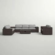 Stylish Rattan Wicker Person Seating Group With Premium Sunbrella Cushions Perfect For Outdoor Entertaining