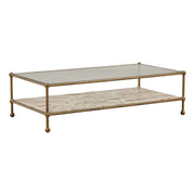 Verto - Coffee Table - Beige And Antique Brass