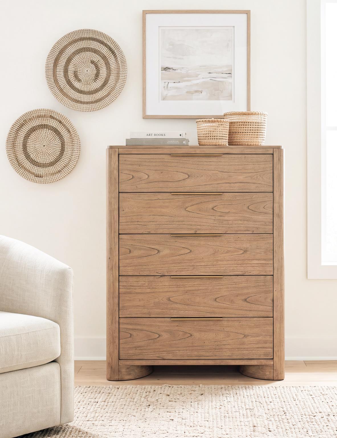 Alden - Drawer Chest (5 Drawers, Felt Lined Top Drawer, Cedar Lined Bottom Drawer) - Stonewashed