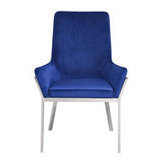 Cambrie - Side Chair (Set of 2) - Blue Velvet & Mirrored Silver