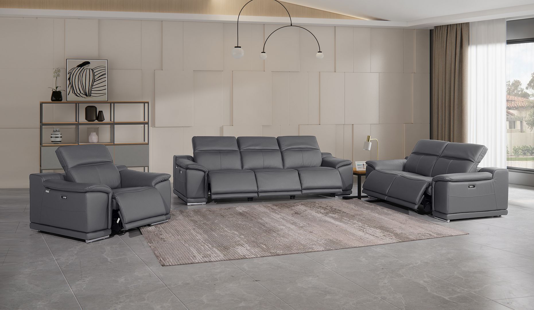 9762 - 6-Piece Modular Power Reclining Sofa, Loveseat And Chair Set With 6 Power Recliners In
