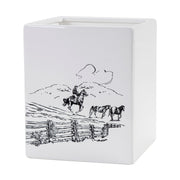 Ranch Life - Ceramic Wastebasket, 2 Per Carton - White / Black
