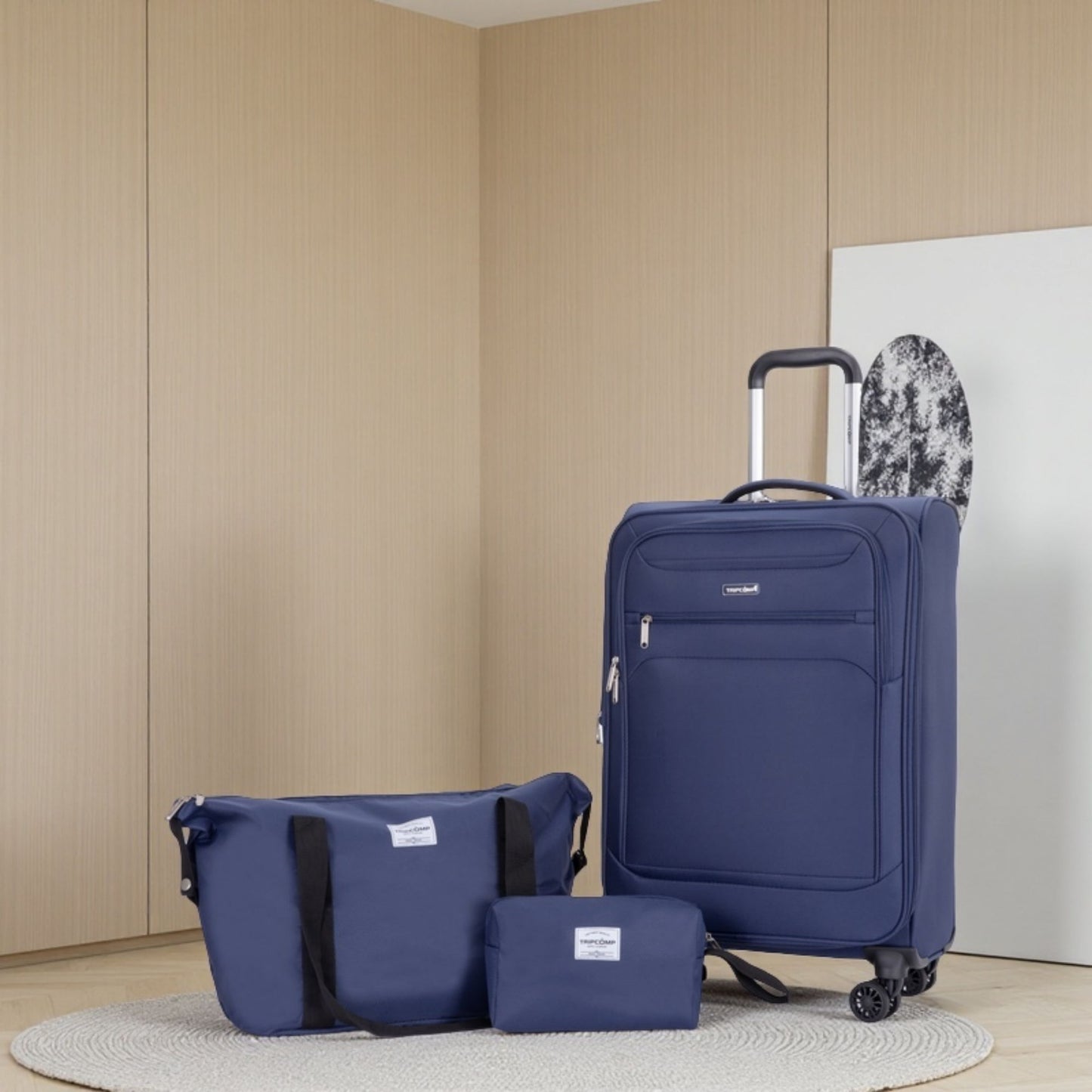 3 Piece Luggage Sets, Softshell Suitcase Spinner Wheels