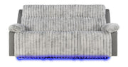 Plush - Reclining Sofa With Table And LED Belt - Gray