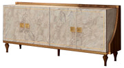 Romantica - 4 Doors Buffet - Light Beige / Brown Walnut