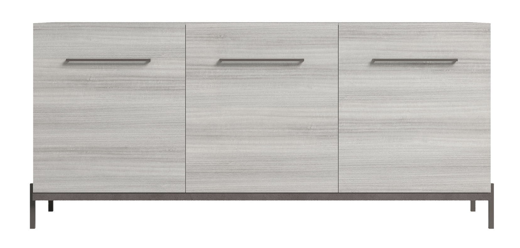 Mia - 3 Door Buffet - White / Gray / Silver