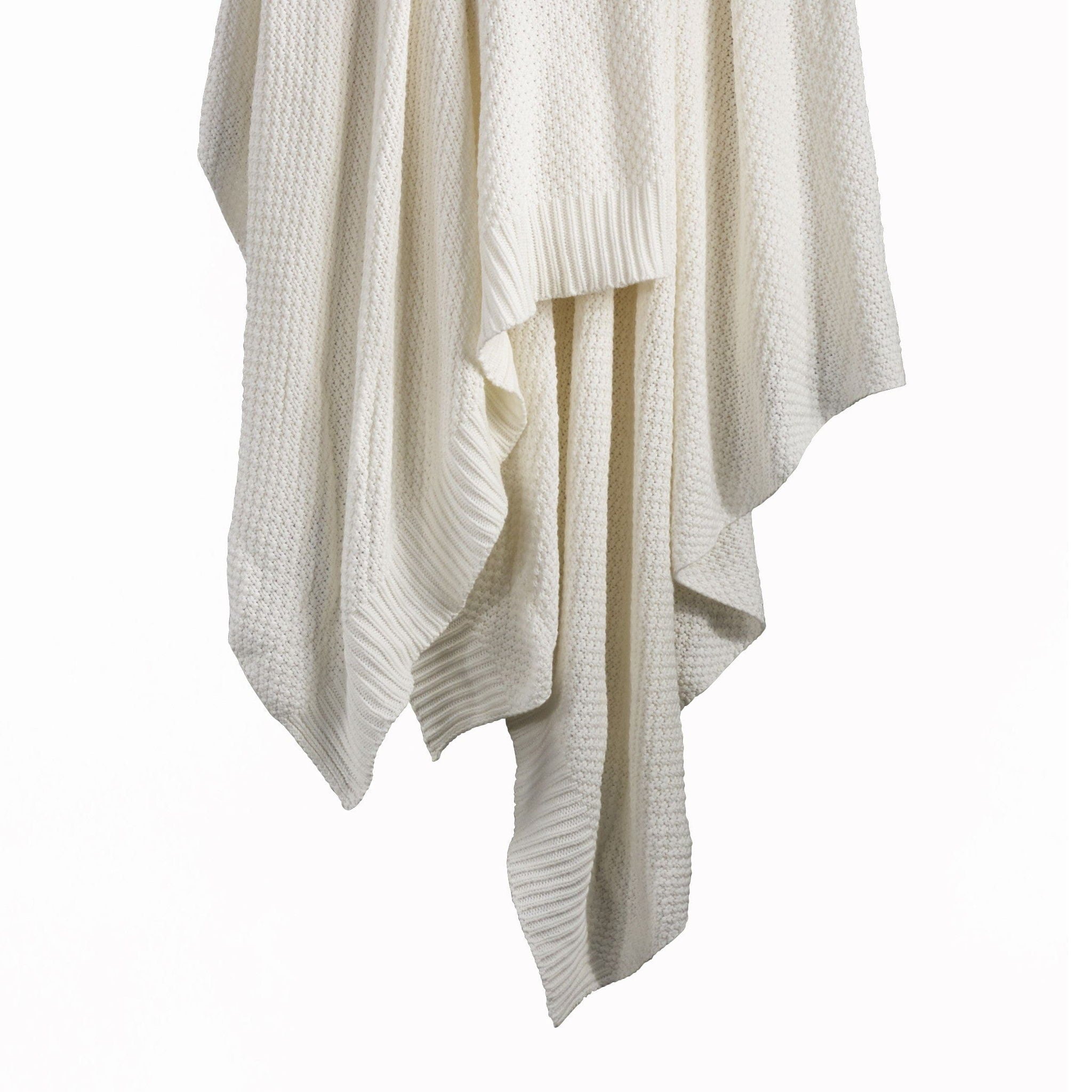 Cotton Knit - Full/Queen Blanket - Vintage White