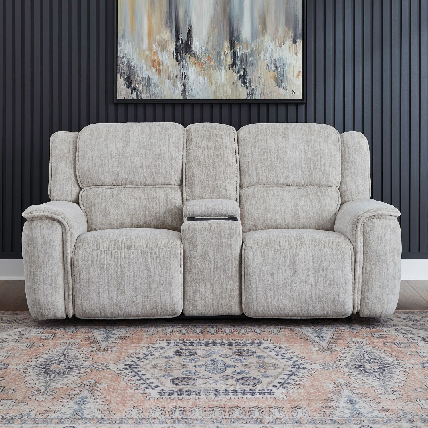 Clayton - Loveseat With Console P3 & ZG - Galactic Parchment