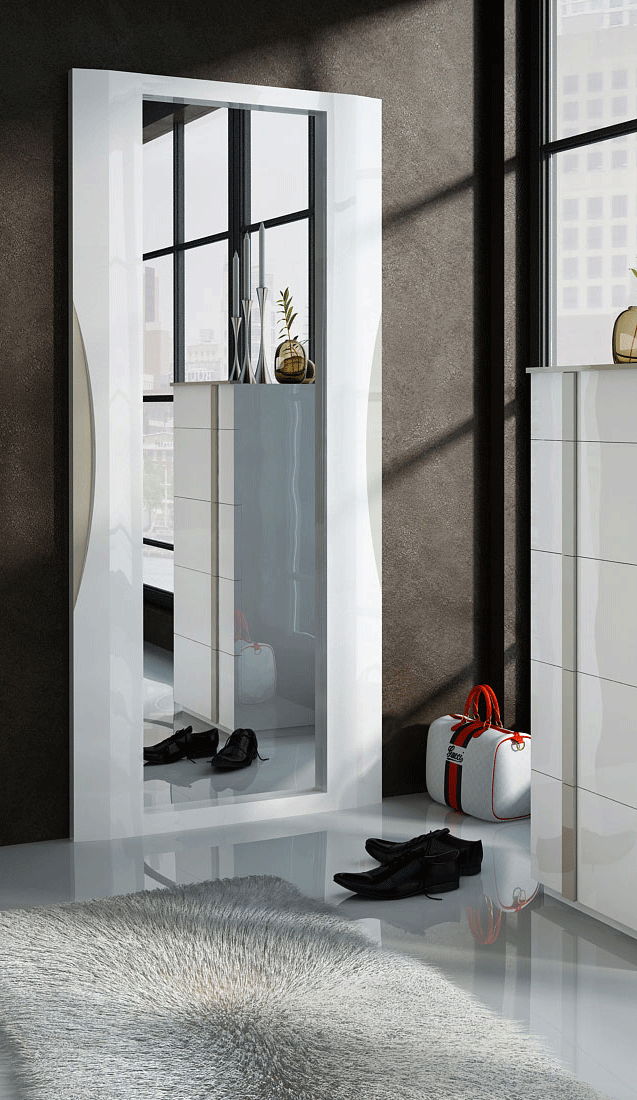 Granada - Floor Mirror - White