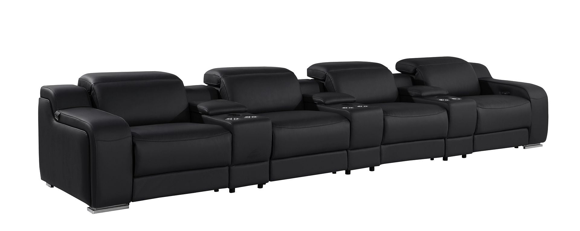 1116 - 7-Piece Modular Power Reclining Sofa In With 4 Power Recliners & Power Headrests