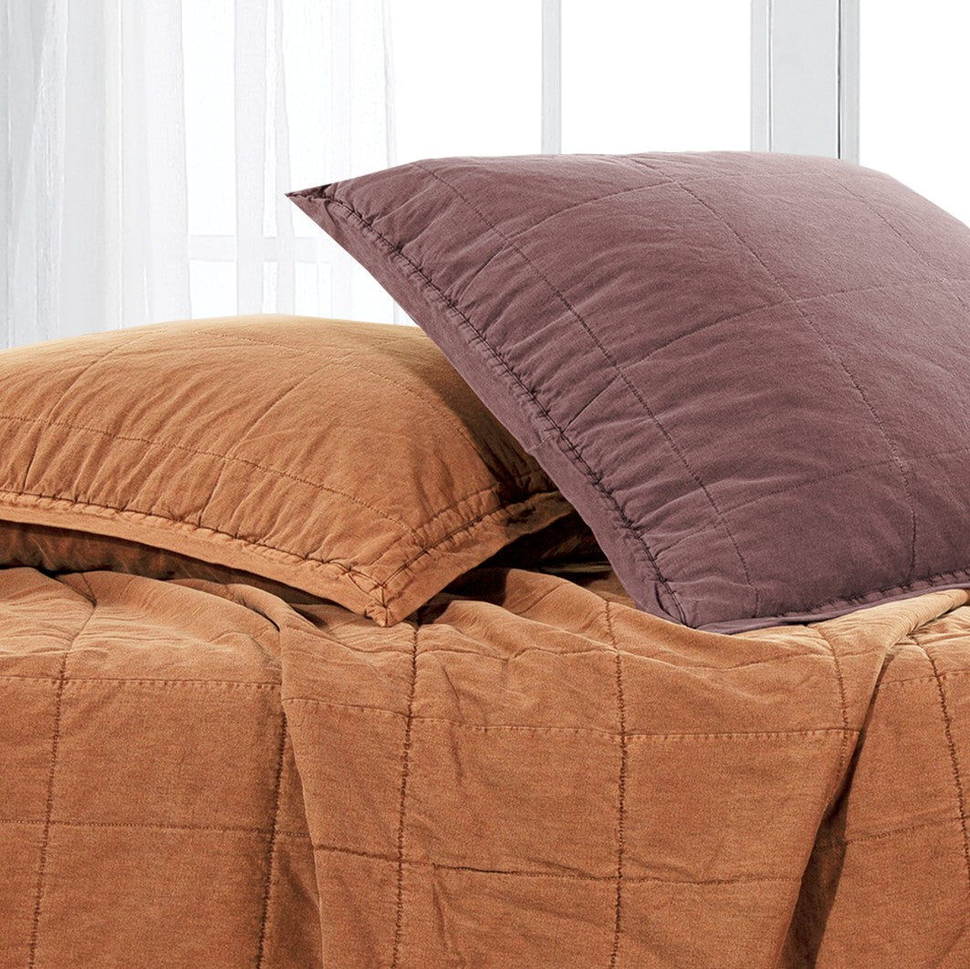 Cotton Canvas - Stonewashed Euro Sham - Sarsaparilla