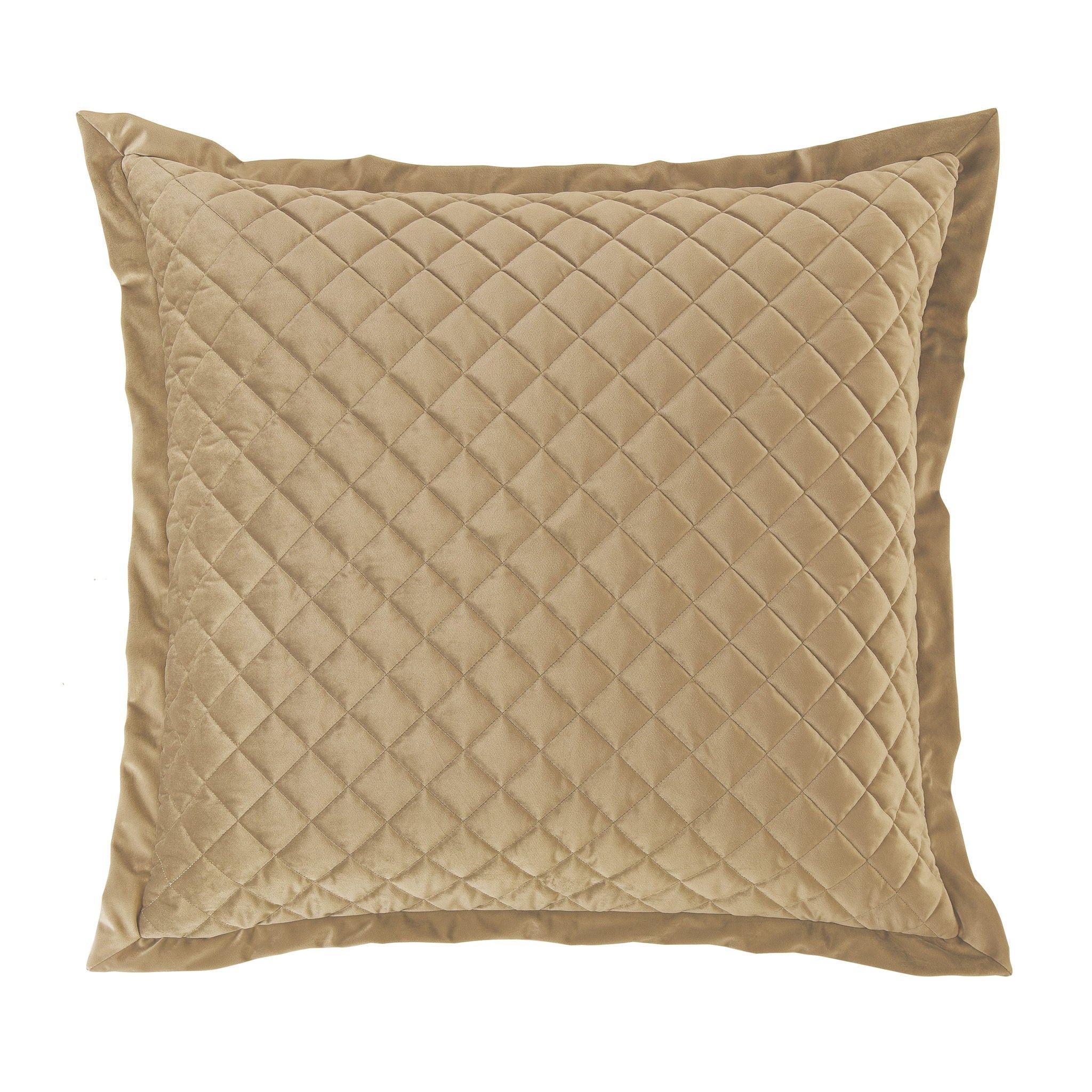 Velvet Diamond - Quilted Euro Sham - Oatmeal