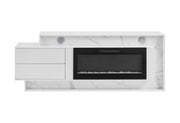 Kira - 87" Entertainment Unit With Bluetooth Speaker And LED - White
