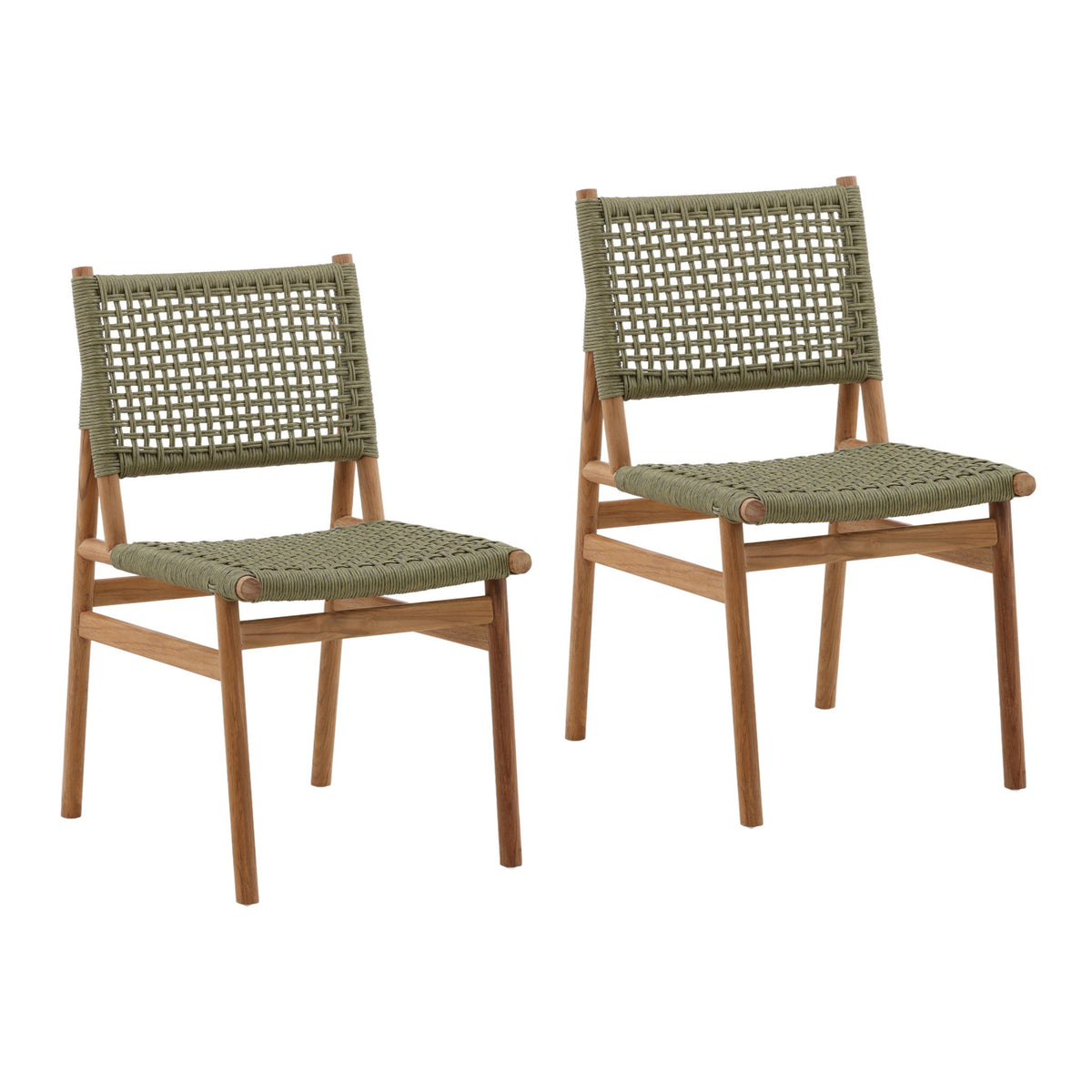 Francisca - Outdoor Dining Chair (Set of 2) - Green And Natural