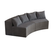 Curved Sectional Sofa With 4 Pillows, Modular Semi Circular Design