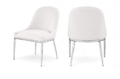 Ferro - Upholstered Dining Side Chair With Brushed Silver Legs