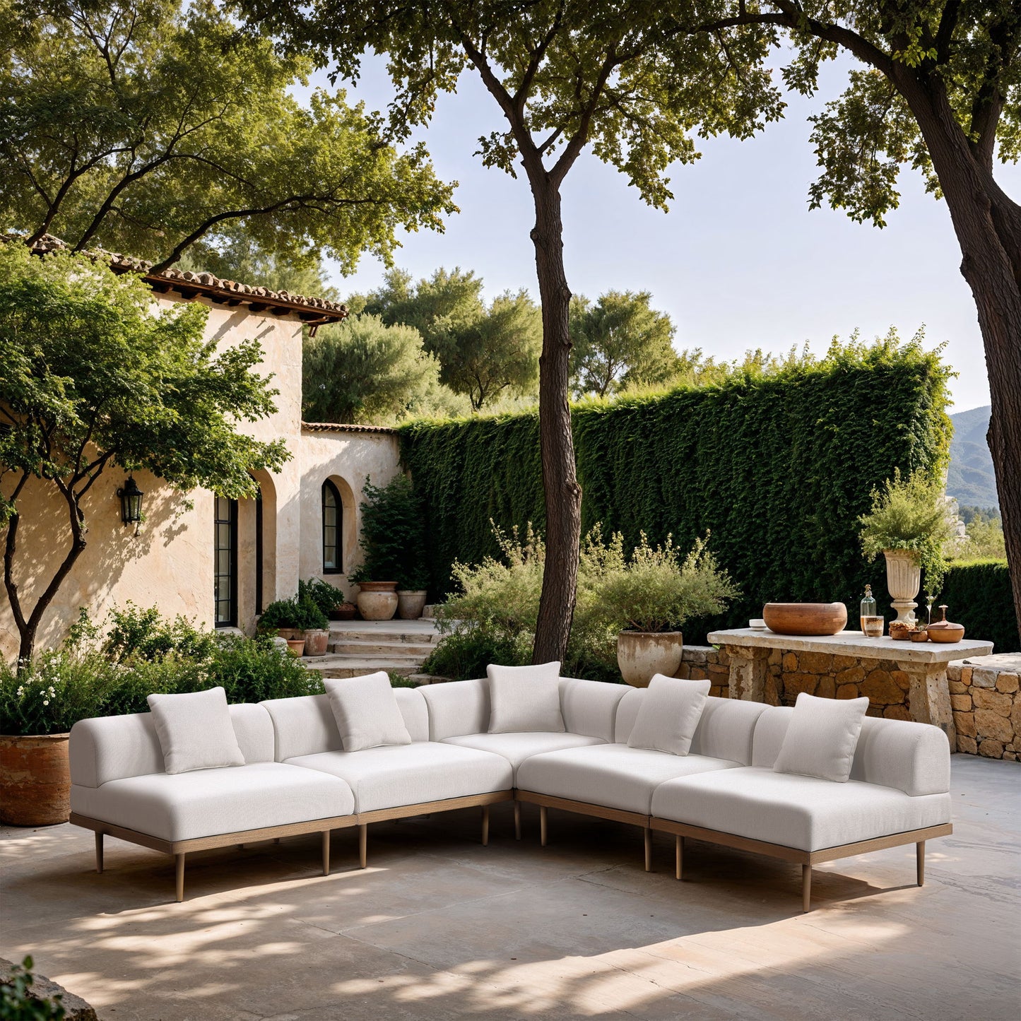 Laguna - 5 Piece 106.5" Upholstered Outdoor Patio Modular Sectional