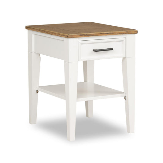 Jasper - Chairside Table - Toasted Coconut / White