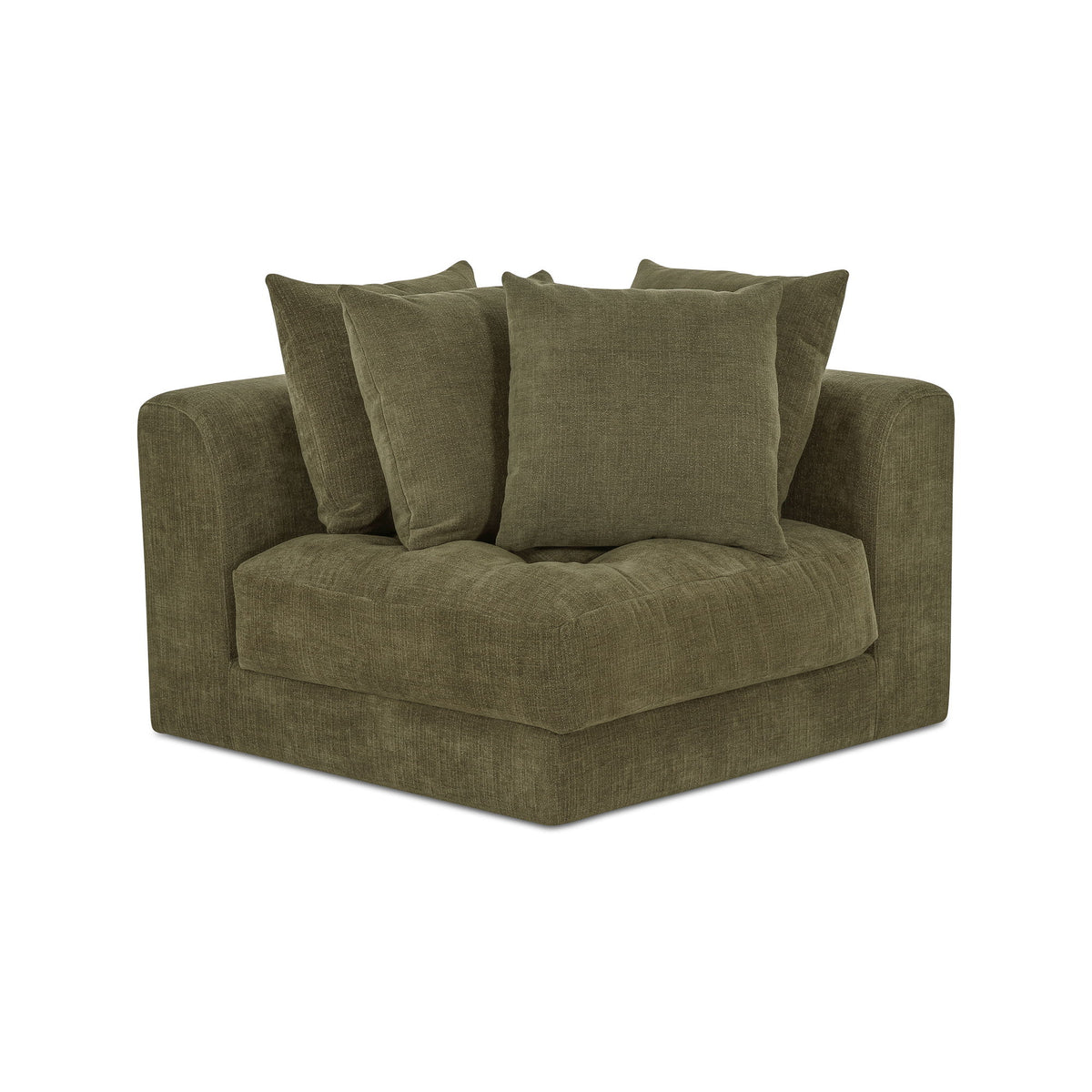 Davie - Corner Chair - Olive Green