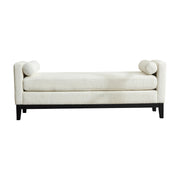 Upholstered End Of Bed Bench With Arms, 2 Bolsters For Bedroom - Ivory