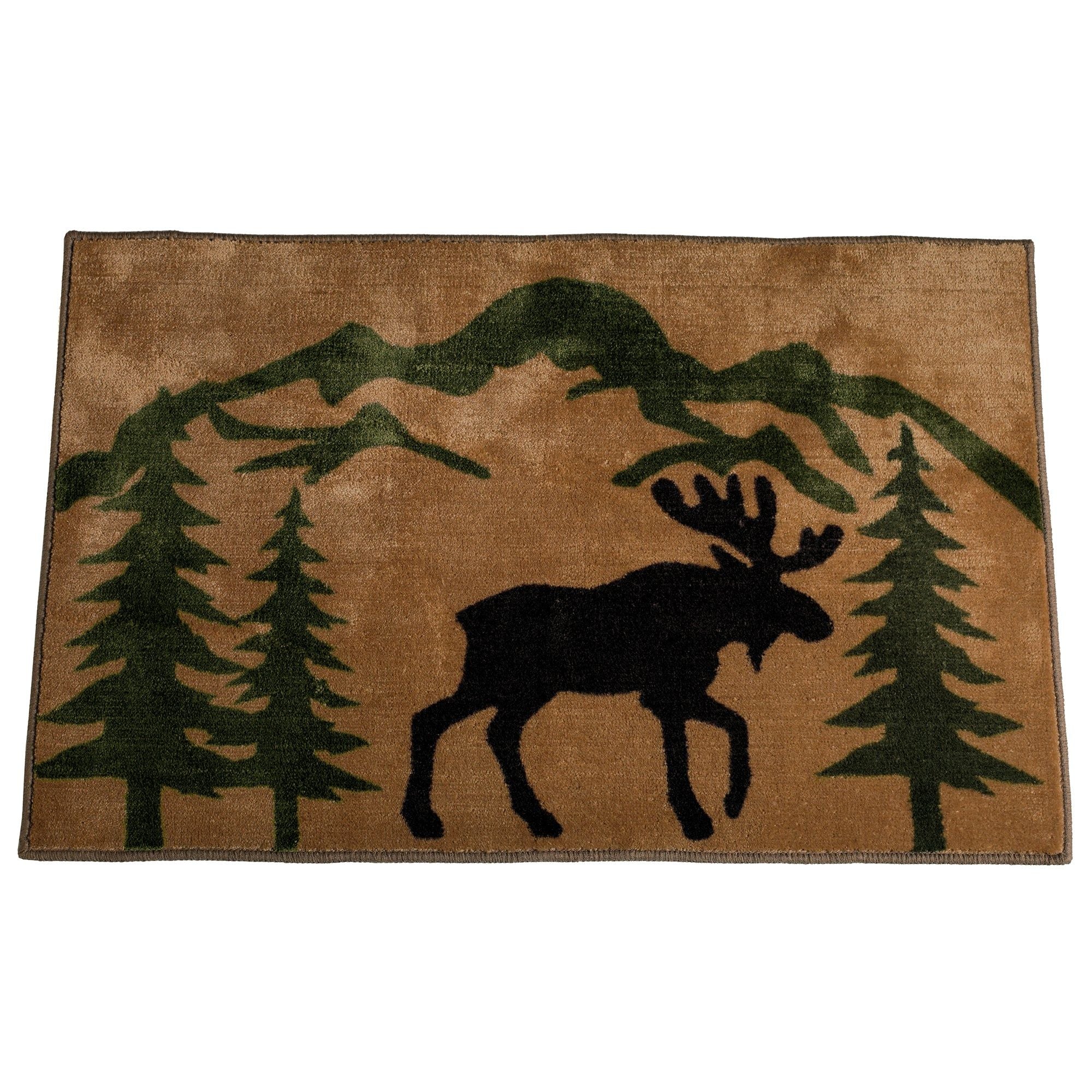 Moose - Print Rug 2 Per Carton - Brown / Black