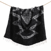 Antigua - 100% Wool Handwoven Throw Blanket - Black / White