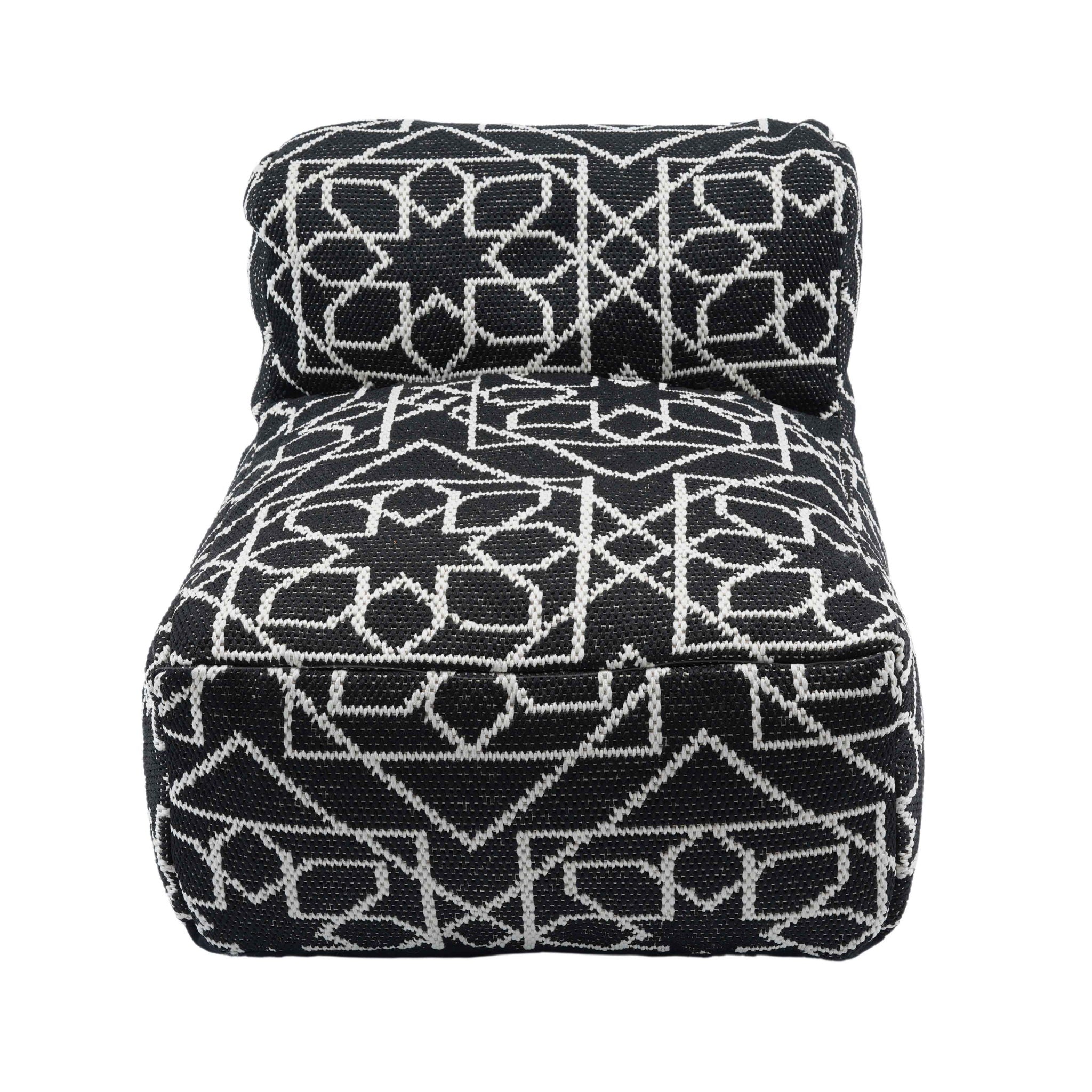 Chiara Outdoor Accent Pouf Black