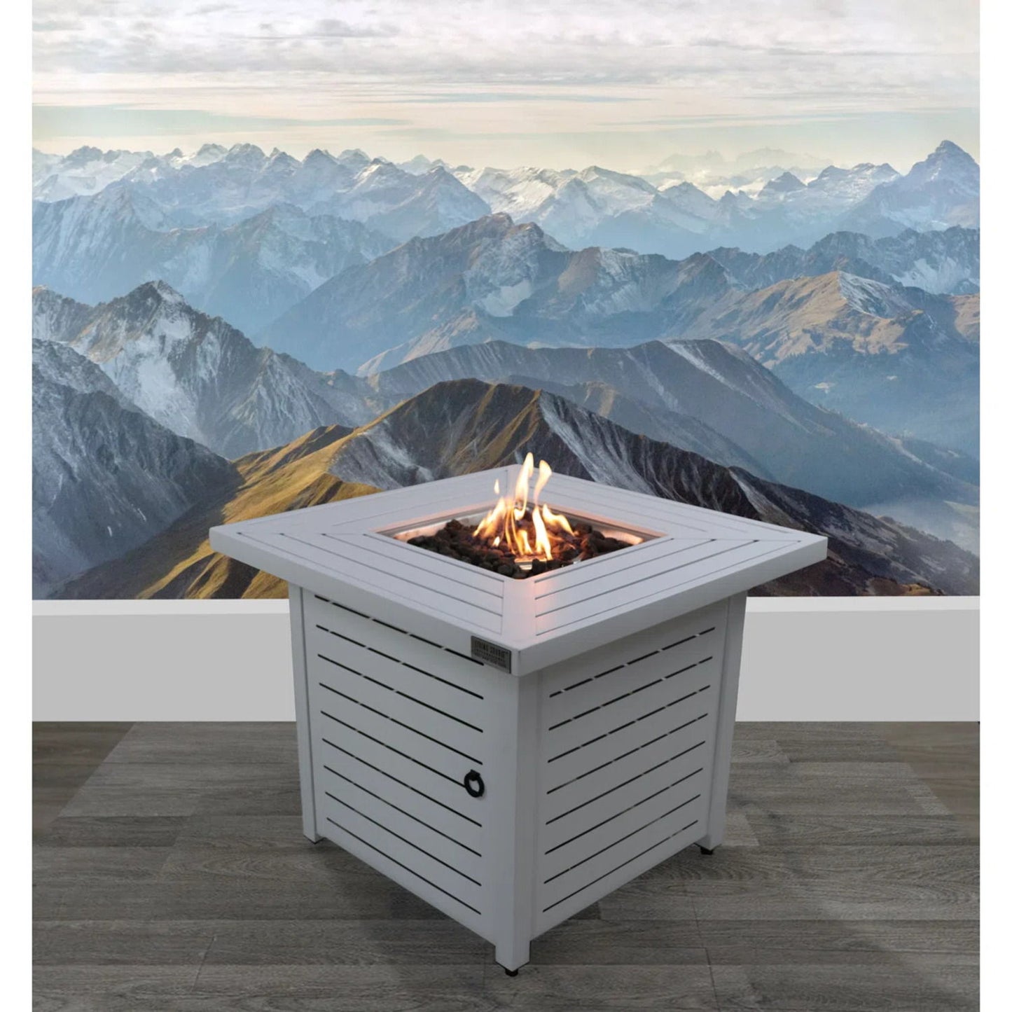 Propane Fire Pit Table - Antique Gray White