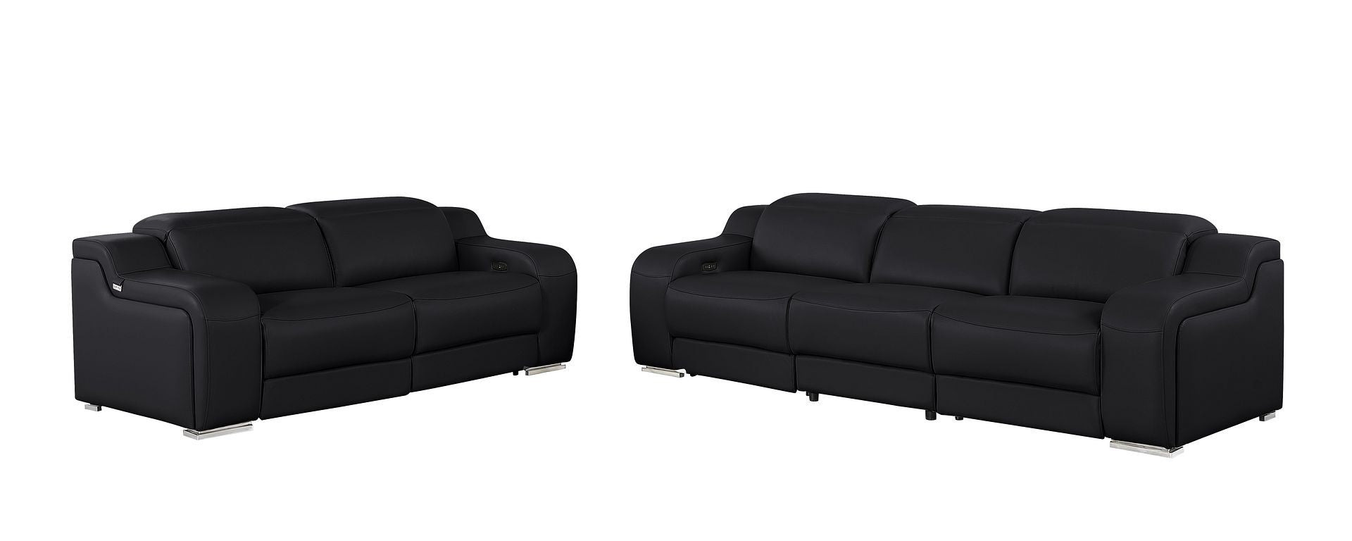 1116 - 5-Piece Modular Power Reclining Sofa And Loveseat Set In With 4 Power Recliners & Power Headrests