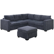 Contemporary Sectional Set With Ottoman