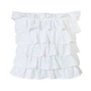 Salado - Tiered Ruffled Eyelet Pillow - White