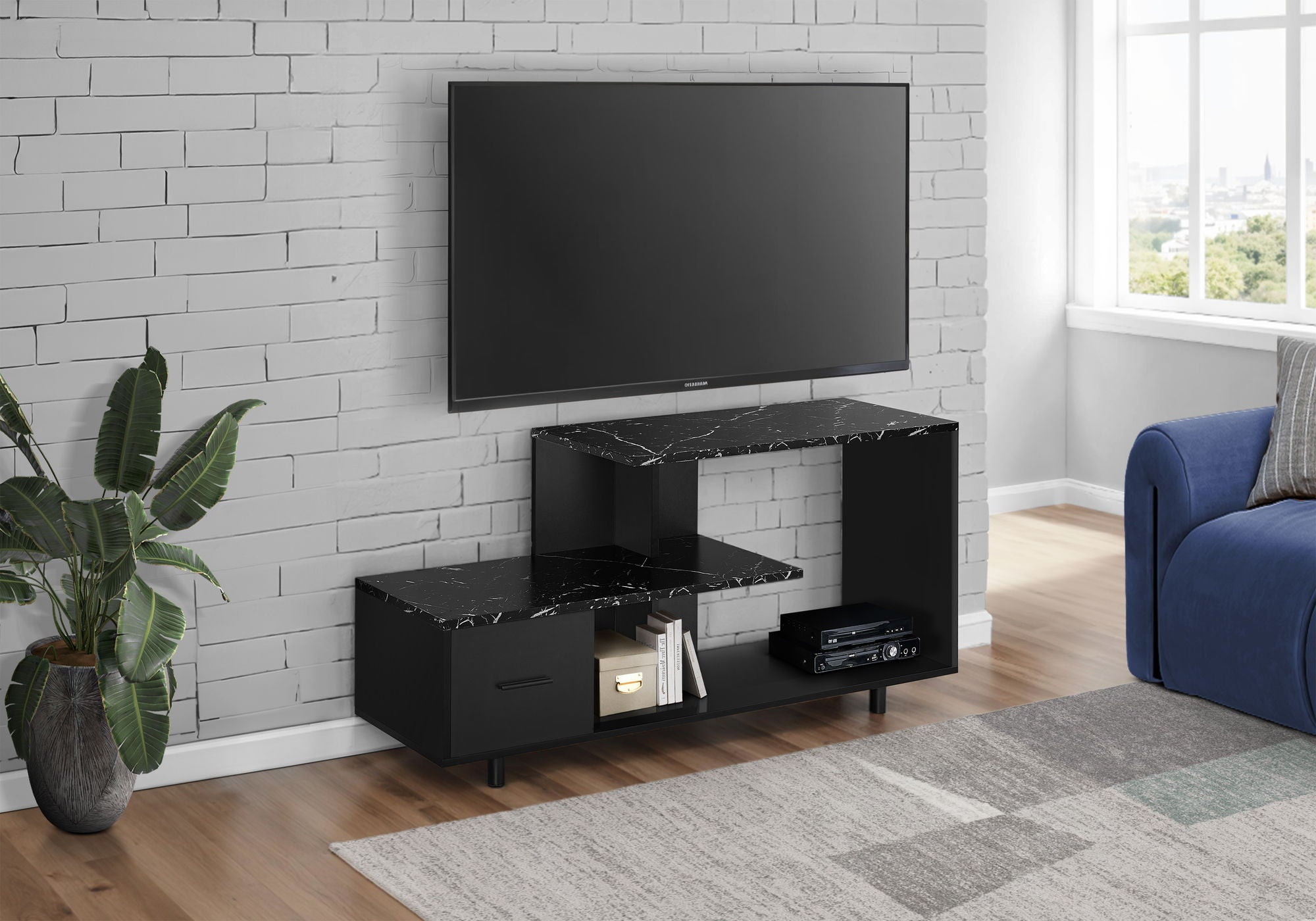 TV Stand, Console, Media Entertainment Center, Storage Drawer, Contemporary