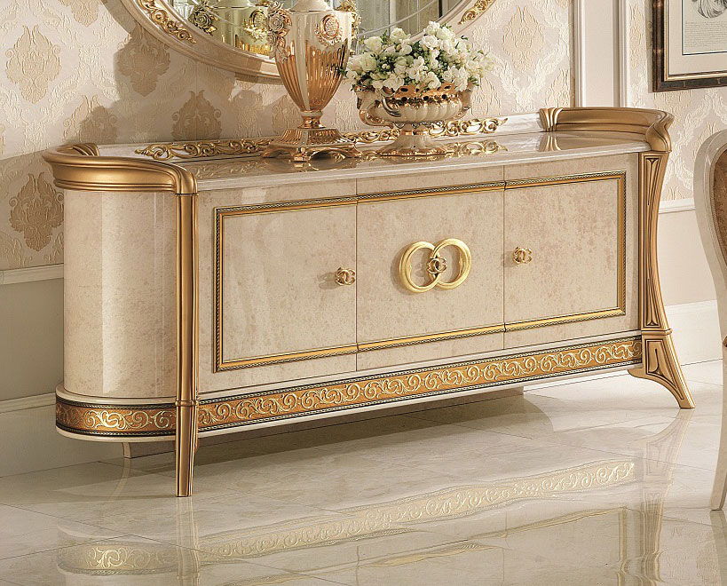 Melodia - 3 Door Buffet - Beige / Gold