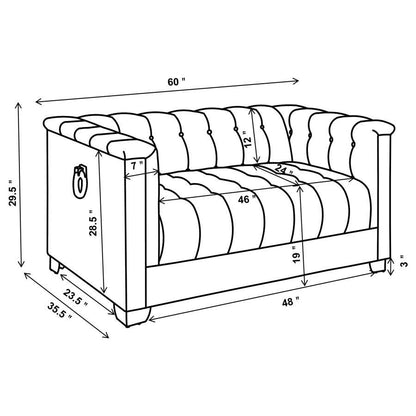 Chaviano - Upholstered Track Arm Sofa Set