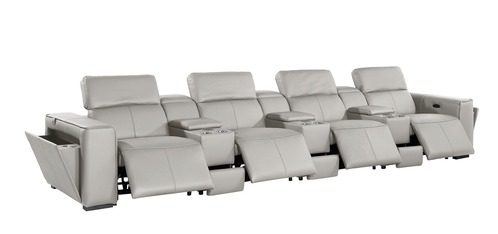 1224 - 7-Piece Modular Power Reclining Sofa In With 4 Power Recliners & Power Headrests