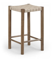 Entwine - Vegan Leather Upholstered Backless Counter Stool - Painted Brown