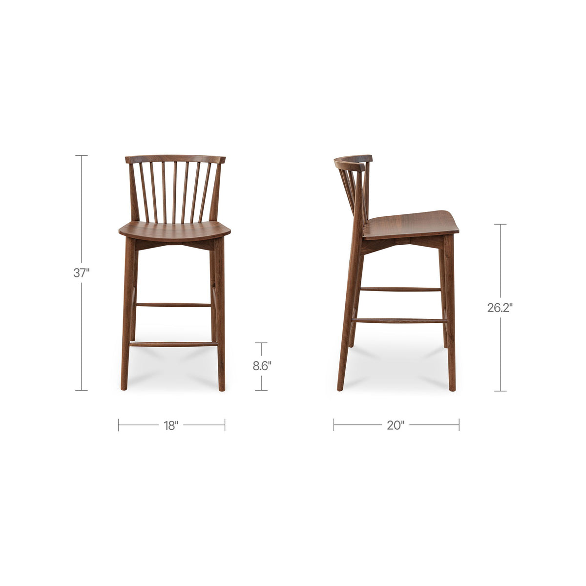 Marley - Counter Height (24"-27") - Walnut