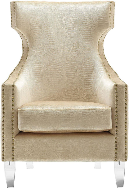 Gramercy - Croc Velvet Wing Chair - Gold