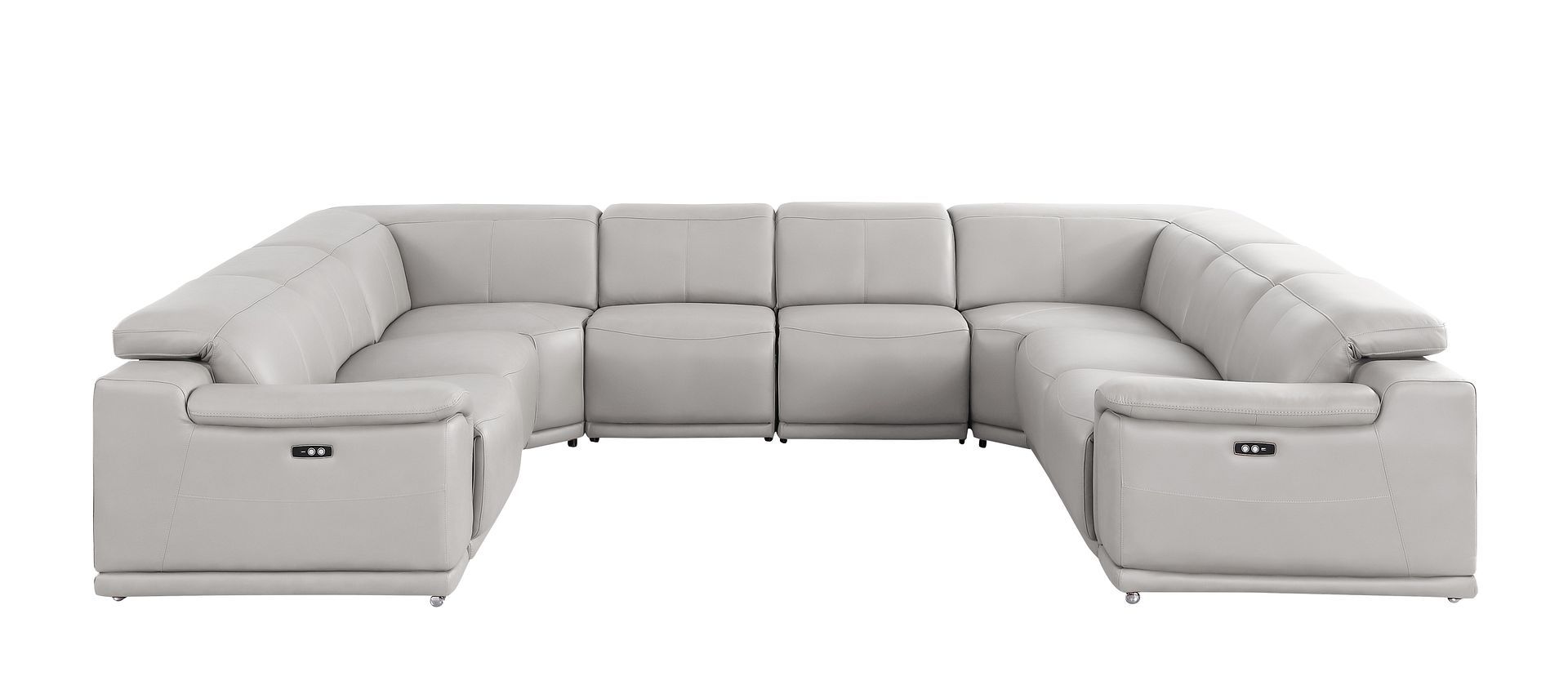2679 - 8-Piece U-Shaped Power Reclining Sectional In Genuine Leather (4 Recliners)