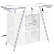 Katia - Wine Cabinet With LED Home Bar, 12 Bottle Storage - Gloss White