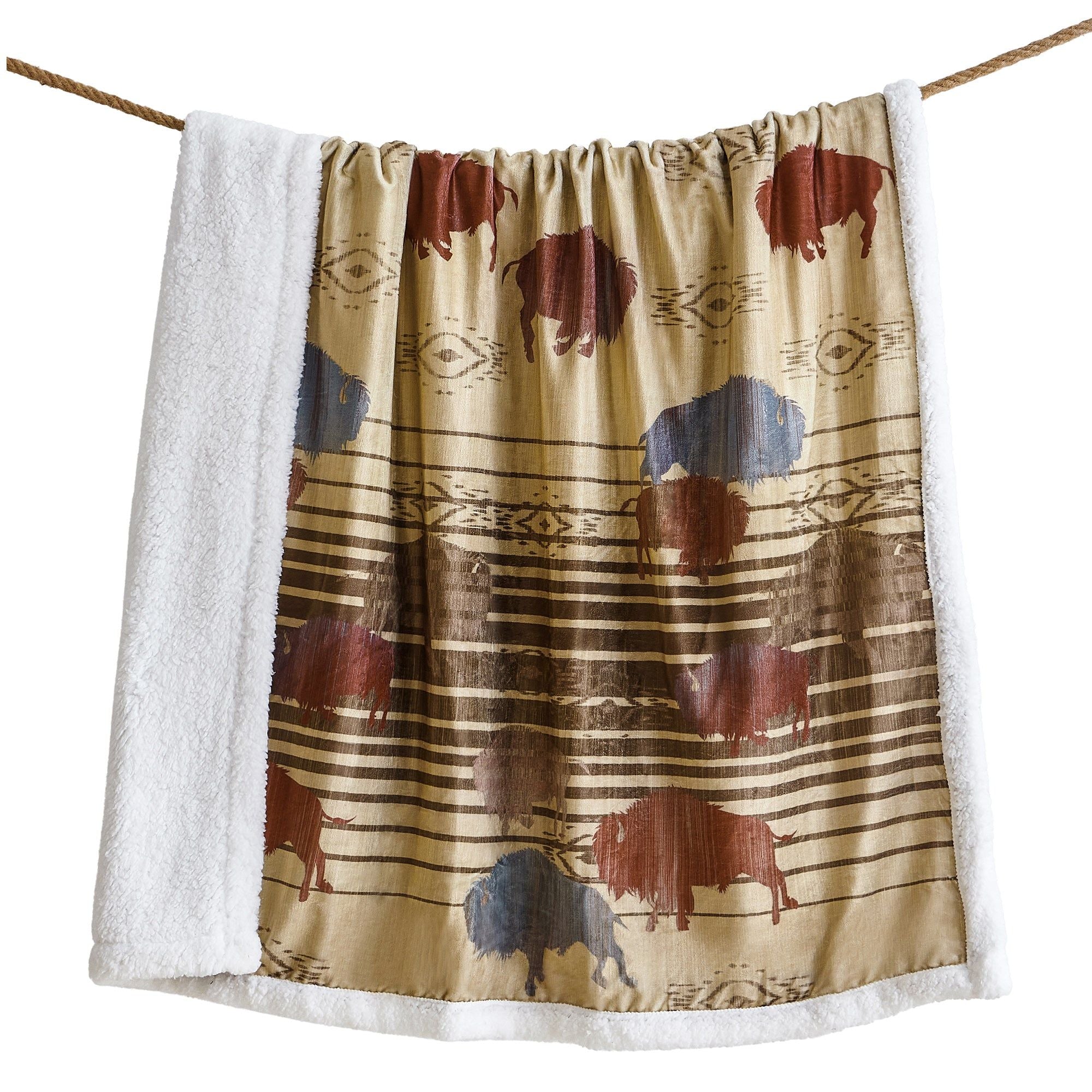 Campfire - Home On The Range Campfire Sherpa Throw - Multi Color
