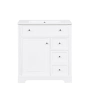 Bathroom Vanity With Sink Top, Cabinet With Door And 2 Drawers - White