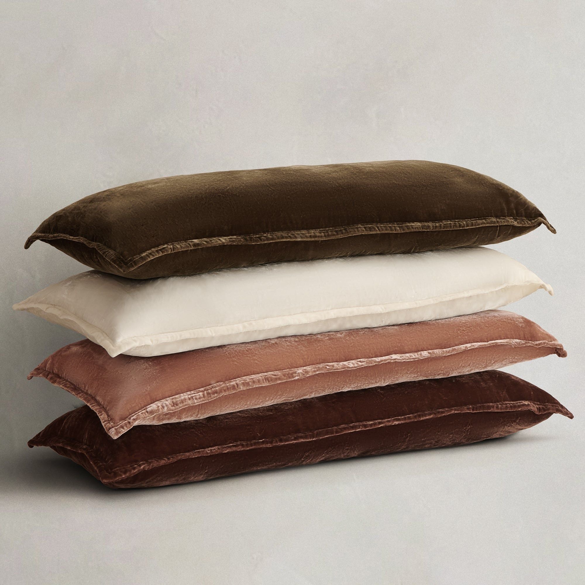 Stella - Faux Silk Velvet Long Lumbar Pillow - Dusty Rose